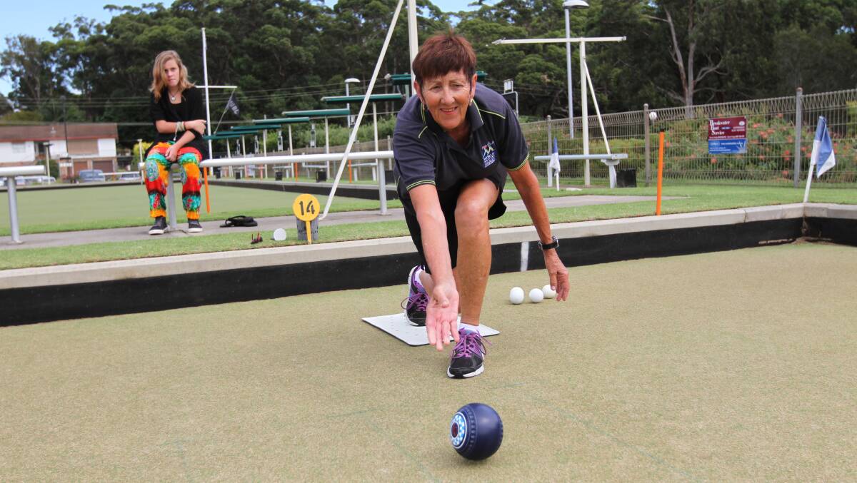 ULLADULLA:  Wendy Obrien enjoys her first attempt at bowls at the Milton Ulladulla Women’s Bowling Club on Sunday. 