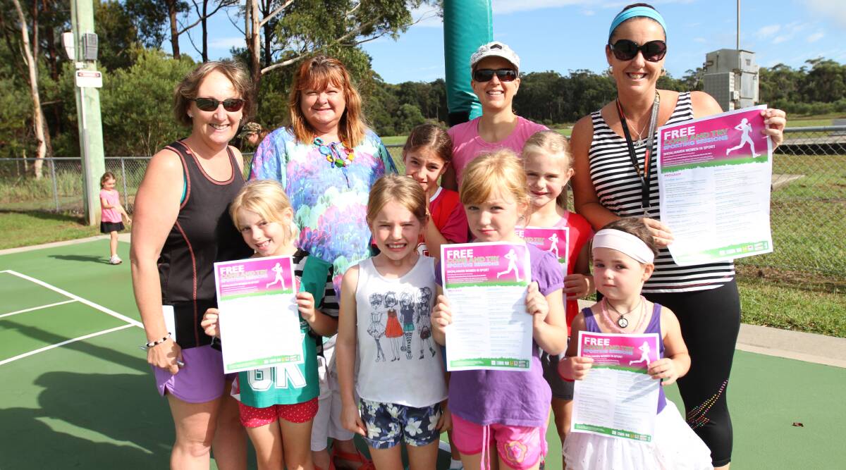 	
ULLADULLA: Taking part in a come and try netball day on Saturday as part of a focus on women in sport are (back) Tammy Walker, Patricia White, Sarah Wheeler, Kylie Robison, Elsie Foster and community development officer Jody Quinnell, with (front) Ivy Oldfield, Evie Staples and Zoe Purser. 