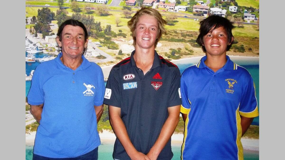 BERMAGUI: Saturday’s winning golf group at Bermagui Country Club were (from left) Peter Robertson C grade 3rd, Jake Needs A grade winner and Javana Fereti C grade 2nd. 