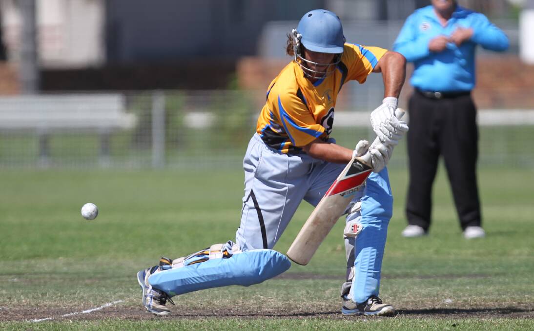 KIAMA: Oak Flats’ Michael Arblaster eases the ball away for runs during his side’s South Coast T20 final. Picture: DAVID HALL 