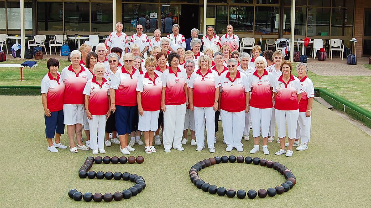 EDEN: Members of the Eden Women’s Bowling Club used lawn bowls to spell out the number 50 during the club’s 50th anniversary celebrations on Friday.  
