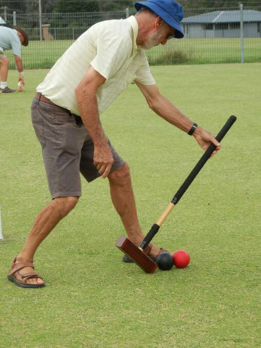 NAROOMA: Narooma Sporting and Services Club croquet player Alex Nitsche after his “Ripley’s Believe It Or Not” Play.
 