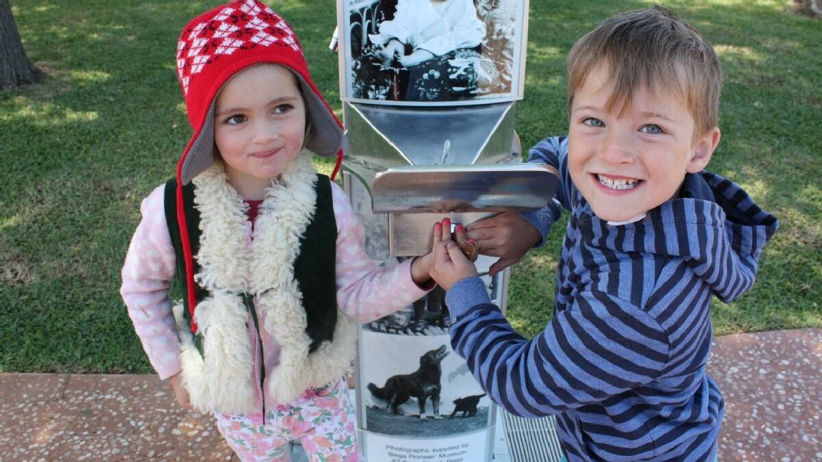BEGA: Zoe Hibbert and Jack Gauci test out the new drink fountain at the official opening of Littleton Gardens' stage one redevelopment. 