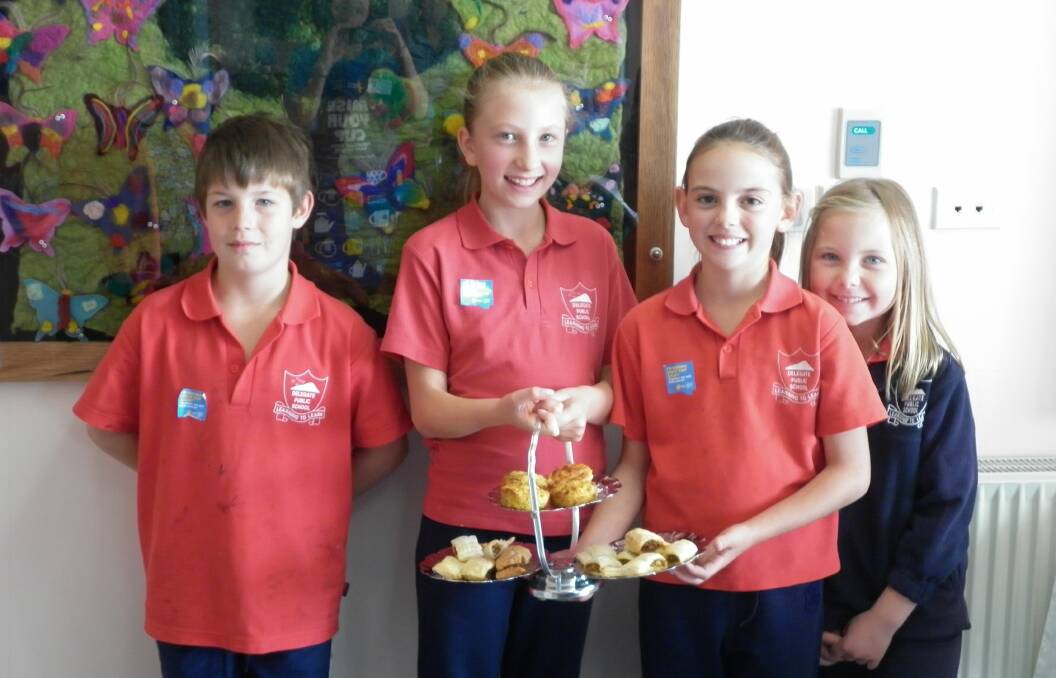 Delegate Public School students, Jaidyn Clear, Bowen Farran, Brigid Dunn and Alex Reed baked, delivered and served up some tasty treats at the Delegate MPS’s Biggest Morning Tea. 