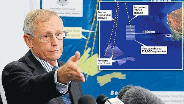 John Young, of the Australian Maritime Safety Authority, announces a new search area for MH370. Photo: Andrew Meares