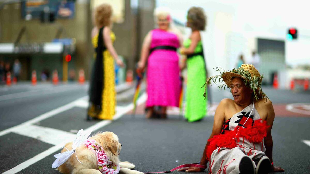 Participants take part in the Auckland Pride Parade along Ponsonby Road. Picture: Getty Images