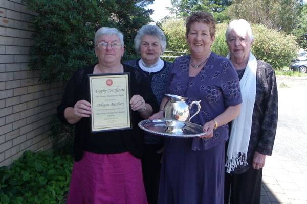 Auxiliary members, Claire Strickland, Marie Manning, Gail Smallman and Heather Jones have been awarded the Eleanor McKinnon trophy for most hours worked by a country auxiliary with 10 members or less.