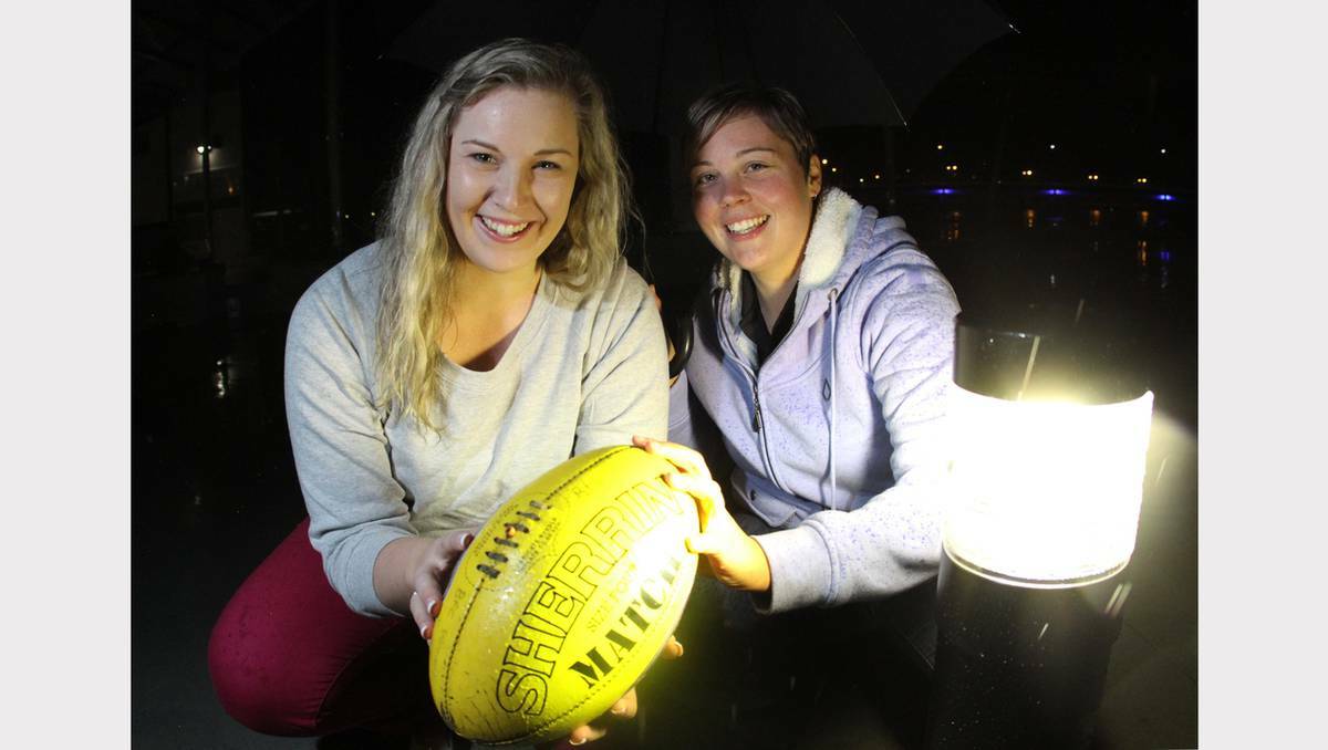  Contributing to the 69 per cent of Tasmanian women participating in sport are Burnie Dockers Tess Langworthy (left) and Alena MacDonald. Photo: Katrina Dodd.