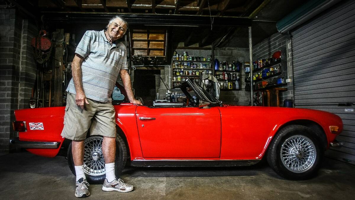 KIAMA: Bruce Staniforth drives Kiama Showgirls every year in his classic cars. He is pictured with his 1972 Triumph.  Picture: DYLAN ROBINSON