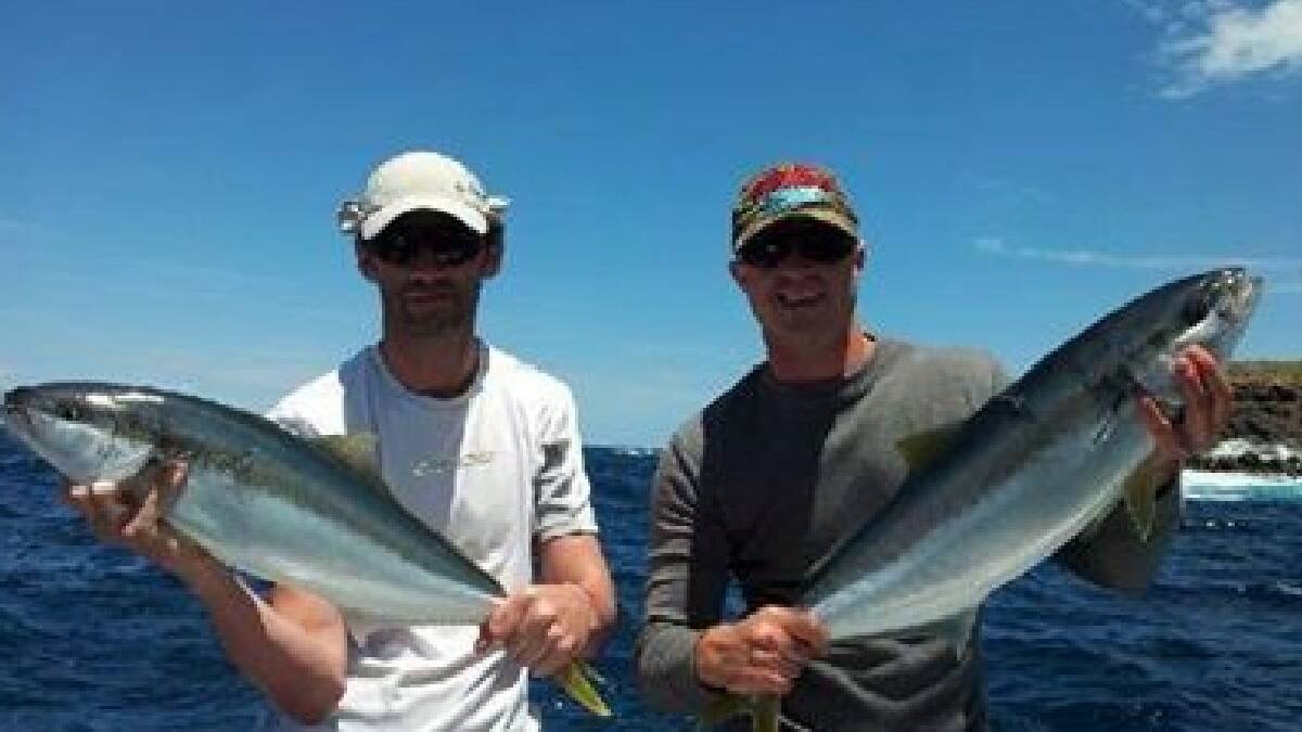 NAROOMA: A couple of happy customers who visited Narooma from Melbourne with kingfish on the charter boat Playstation on Friday.