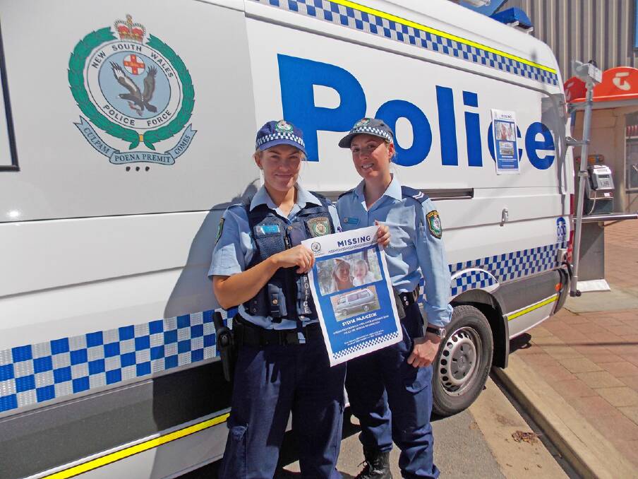 Constable Aplin and Senior Constable Rackley are amongst the NSW Police personnel in Bombala following the announcement of a substantial reward for information that may assist in the case of missing person, Sylvia Pajuczok. 