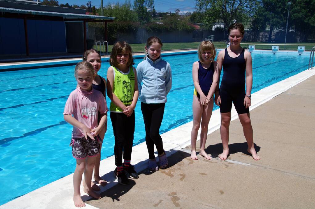 Swimming Club members, Natalie and Emilie Vincent, Bridie Hampshire, Jessica Vincent, Mackenzie Philips and Karter Hampshire enjoyed the group’s rego day on Saturday. 