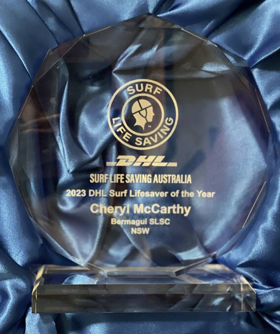 Surf Life Saving Australia Award. Picture supplied by Cheryl McCarthy