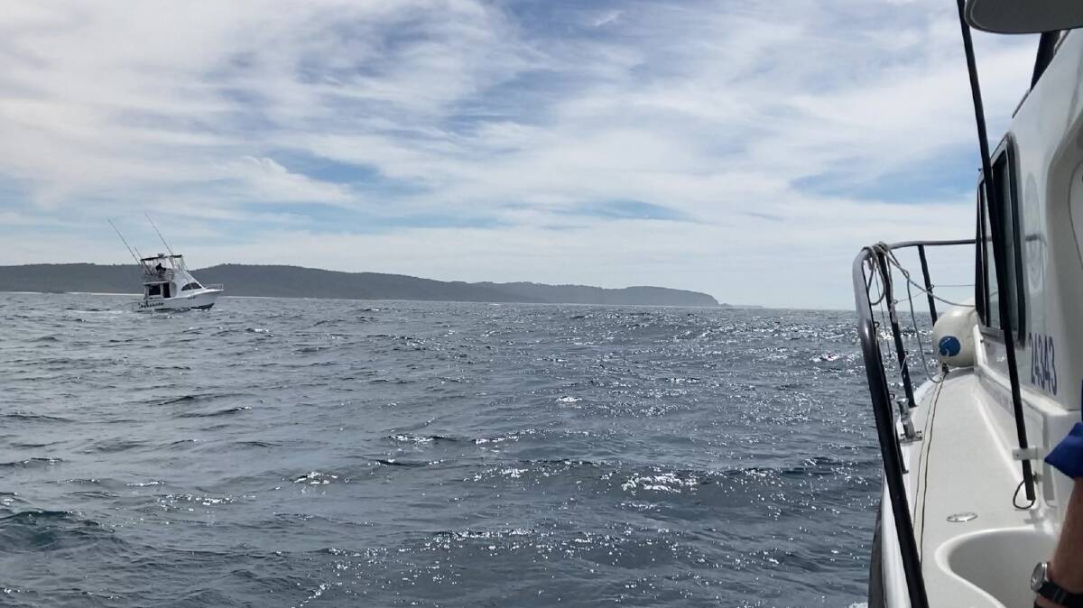 The vessel was off Tathra when it reported an emergency, taking on water and needing assistance. Picture supplied
