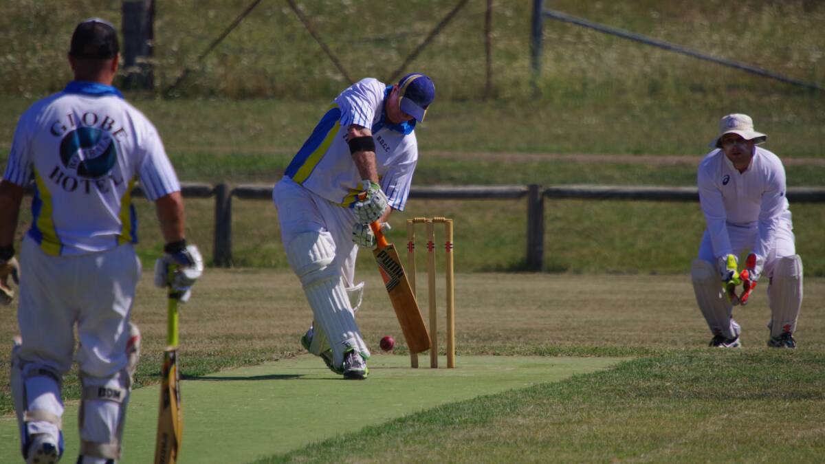 ON FIRE: Bombala batsman Brad Tonks in action earlier this year. On the weekend he scored 163 to lead his side to a convincing win over Dalgety.