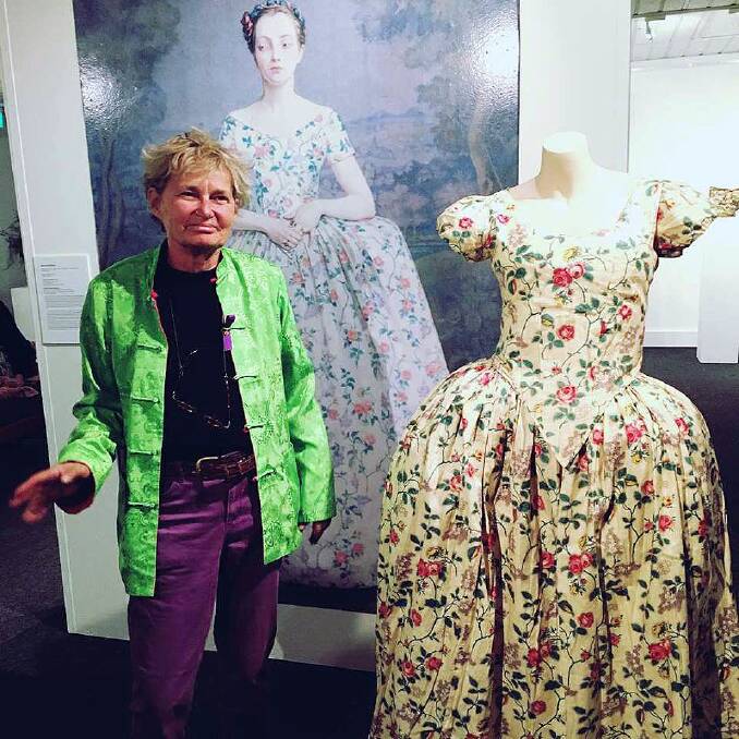 Bronwyn Wright, granddaughter of Hilda Rix Nicholas, opens the Embellish exhibition at Bega Valley Regional Gallery recently.