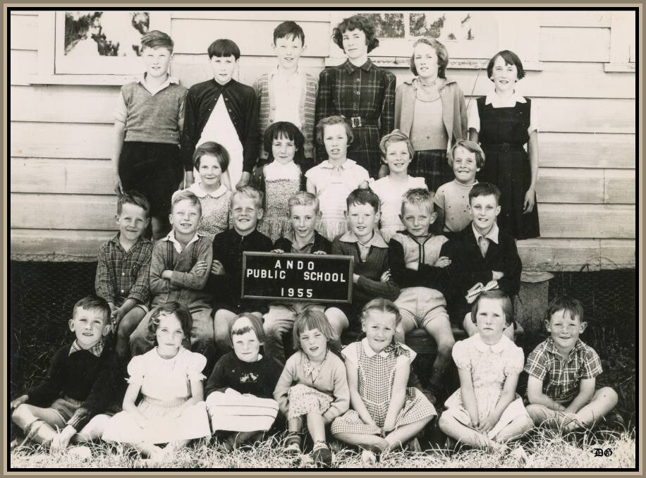 SCHOOL PHOTO: Ando Public School in 1955. Do you recognise any of the faces in this photo? Are any of the families still in the area?