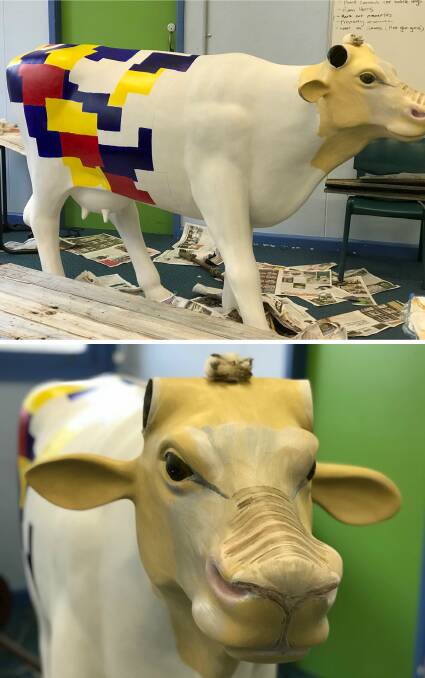 ART PROJECT: Bombala High School's Archibull Prize entry "Shorn No Bull" is close to completion.