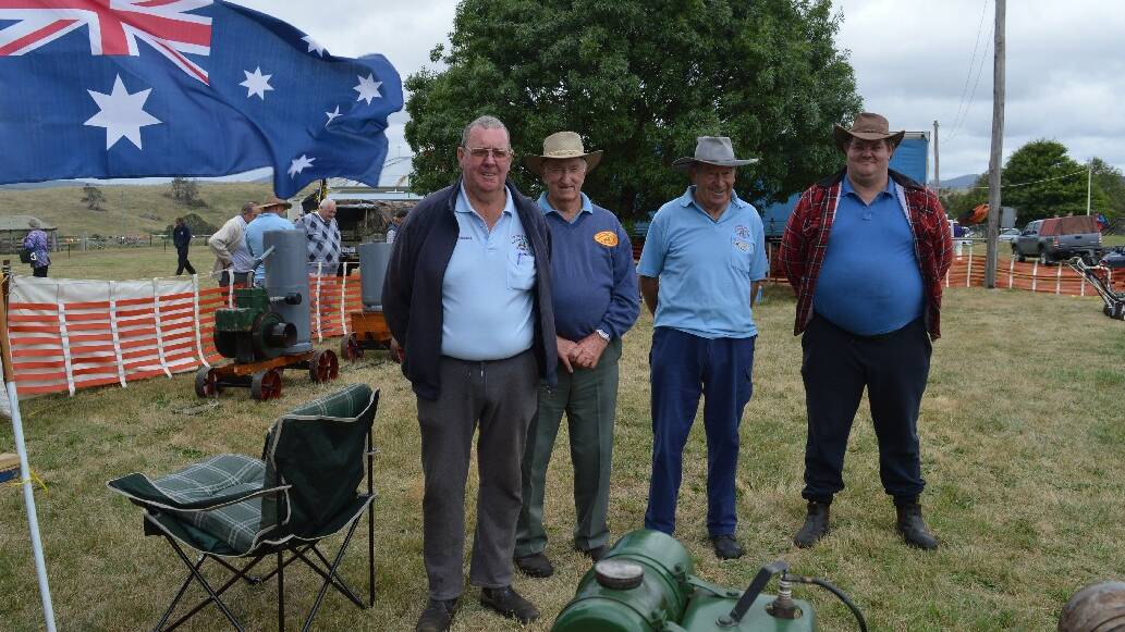 At Australia Day celebrations are antique machinery enthusiasts Barry Crouch, Merv Peadon, Alan Cowell and Peter Williamson.