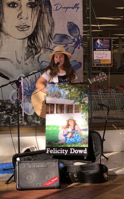STREET PERFORMER: Bega songwriter Felicity Dowd is looking forward to again busking at Narooma Regional Busking Festival on May 26, having made her busking debut at the inaugural festival last year.