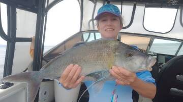 Leanne Hoath of Merimbula shows off her first ever metal jig morwong catch and what a beauty it is. Picture supplied