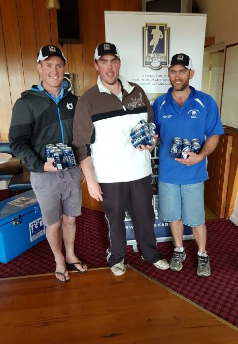 TOP ROUND: Winners at the weekend's Men of League charity fundraiser at Bombala Golf Club are Nick Ryan, Joel Cherry and Luke Kimber (Clay Stewart absent).