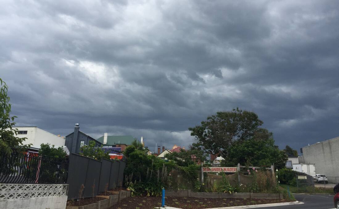 Dark clouds over Bega on Friday. Photo: Ben Smyth