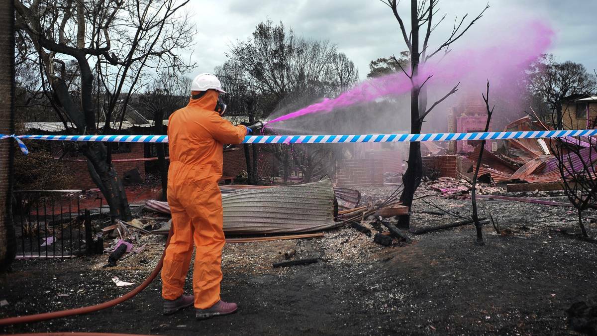 In the wake of the Tathra fires, affected properties were sprayed with a PVA binder by licenced asbestos contractors.