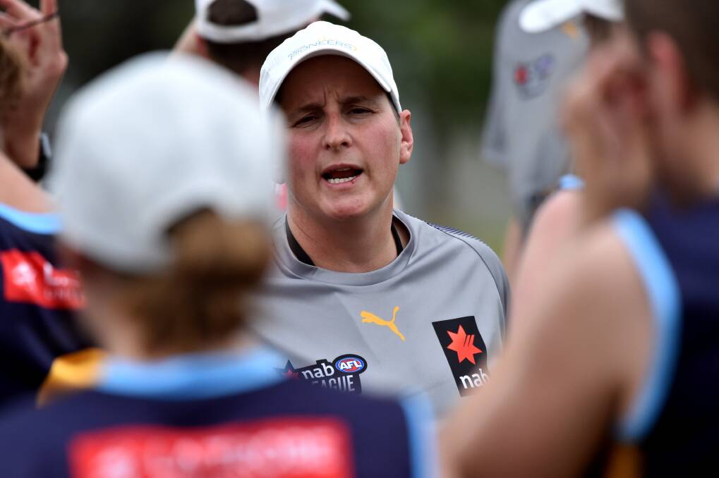 IN CHARGE: New Bendigo Pioneers girls coach Cherie O'Neill on the first night of pre-season training in November. Picture: DARREN HOWE