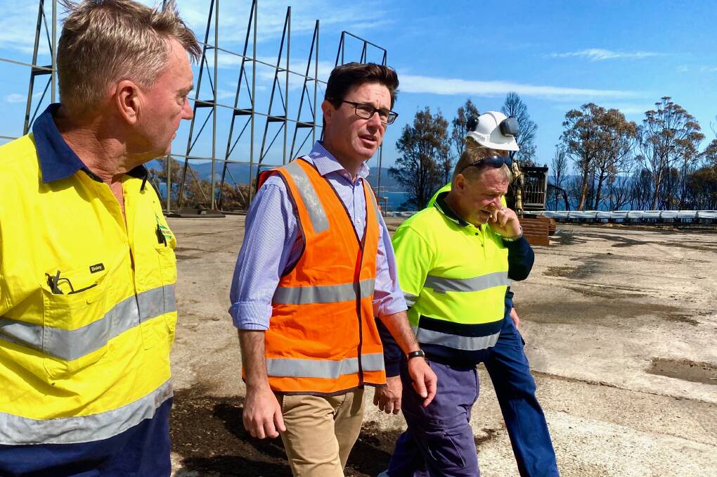 Natural Disaster and Emergency Management Minister David Littleproud took aim at insurance companies while visiting the Eden chip mill on Wednesday.