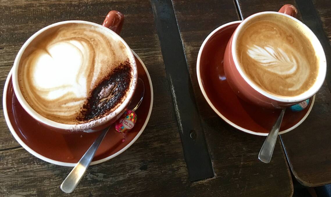 SPOT THE DIFFERENCE: One is a flat white, the other is a cappuccino. Picture: Desiree Savage