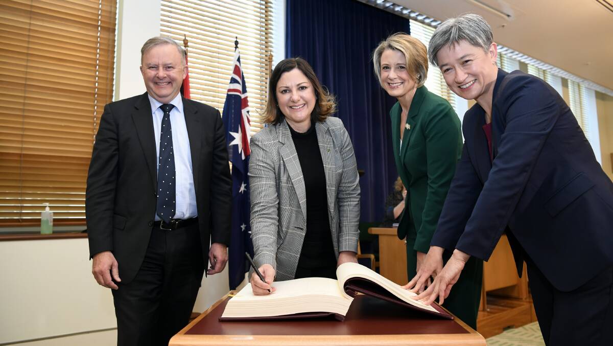 NEW FACE: New Eden-Monaro Labor MP, and former Bega Valley mayor, Kristy McBain during her first day on the job at Parliament House in Canberra on Monday. Photo: David Foote