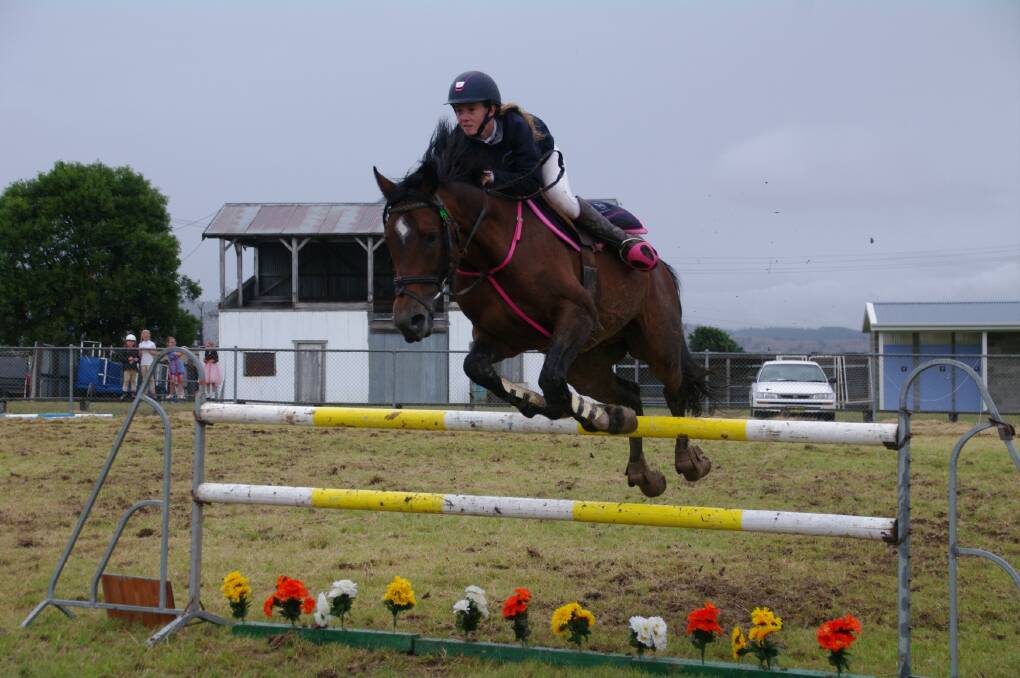 JUMPING: Jess Clarke riding Blossoms Little Brother came first winning the Witt Ingram Memorial trophy at the Delegate Show on Saturday.