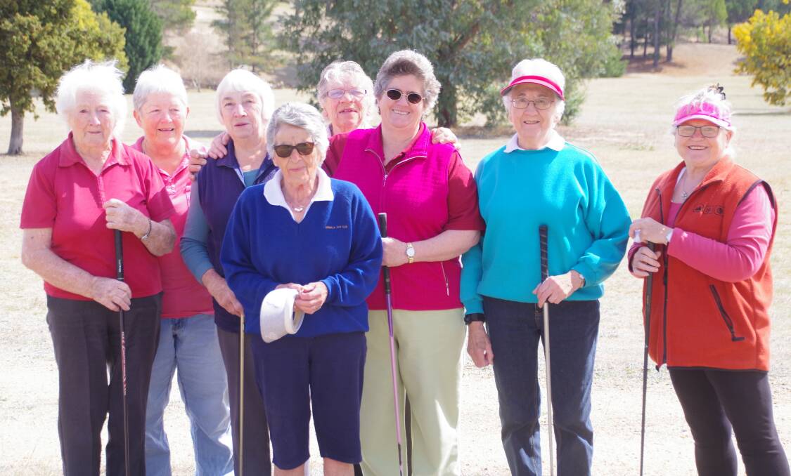 Bombala golfers Betty Crawford, Heather Brown, Janet Cowell, Gay Kennedy, Jean McClean, Joy Douch, Eva L’Estrange and front 2018 Club Champion Di Ingram.