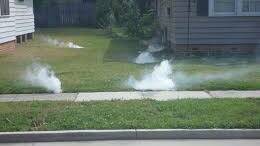 Smoke testing in town sewer