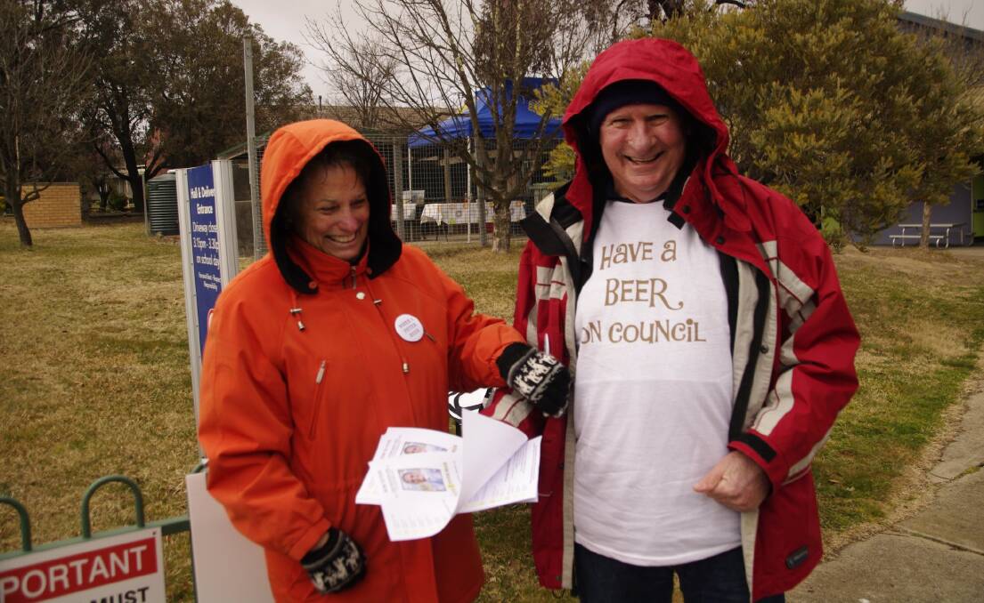 Karen and John Caban were in Bombala supporting Peter Beer for the Snowy Monaro Regional Council with the great slogan - "Have a Beer on Council".