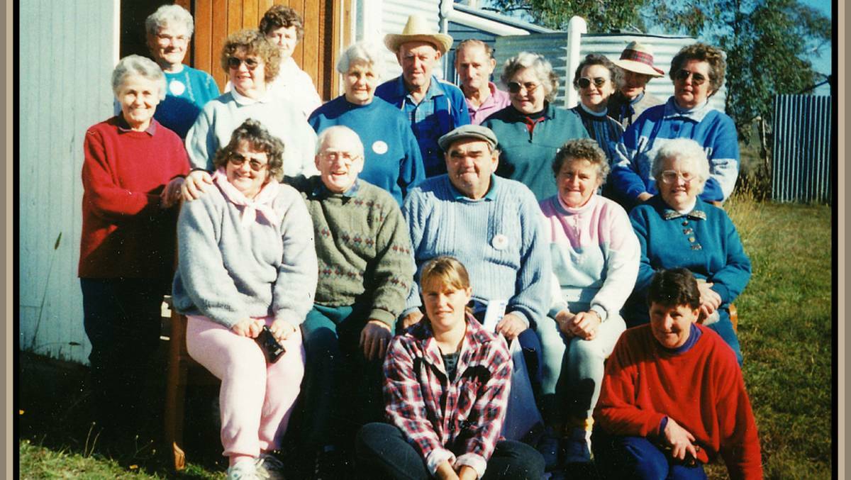 Golden Oldie: Bombala Walking Club visiting the Ando Walking Club taken in the late 1990's. Back Alma Holdsworth, Fay Rutherford, Doug Rutheford and ?. Third row: Phyllis Platts, Val Peadon, Ollie Murphy, Stan Matthews, Val McCluskey, Joy Ingram and Jean Ingram. Second row: Barbara Bell, Noel Robbie, Norman Lewis, Shirly Matthews and Val Robbie with Donna Barker and Helen Peadon front.