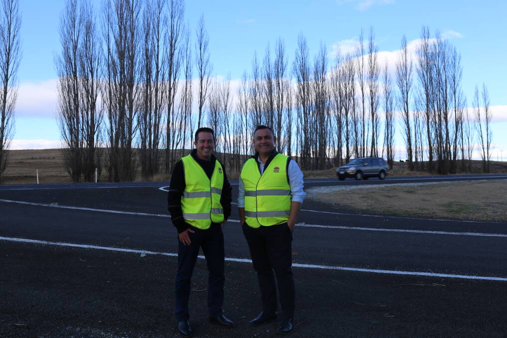 Peter O'Toole and John Barilaro are urging motorists to take care on rural roads. .