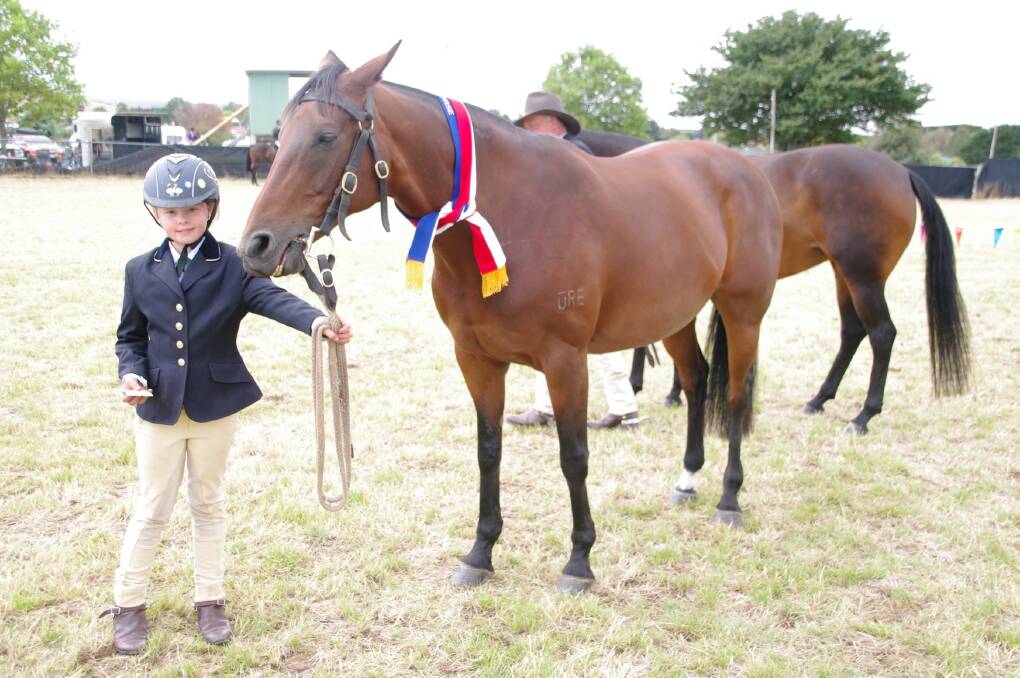 TOP HORSE: Zali Duncan, of Bega, with Splash the Champion led Australian Stock Horse at the Delegate Show on Saturday.