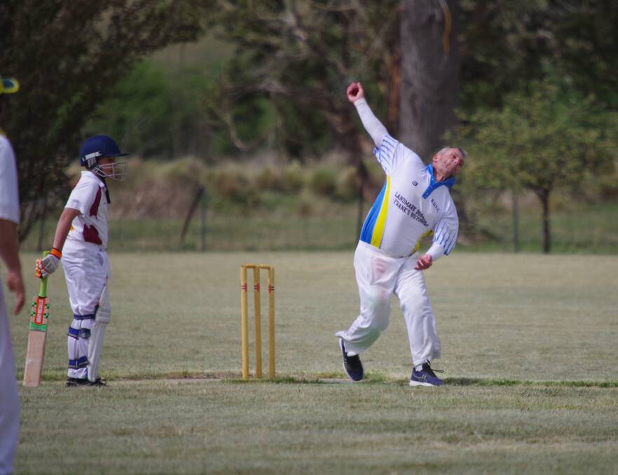 Bombala's Mick Sullivan bowls against the Cooma Cats during Saturday's round two game in Delegate. Bombala 6/187 defeated The Cats 9/182. 