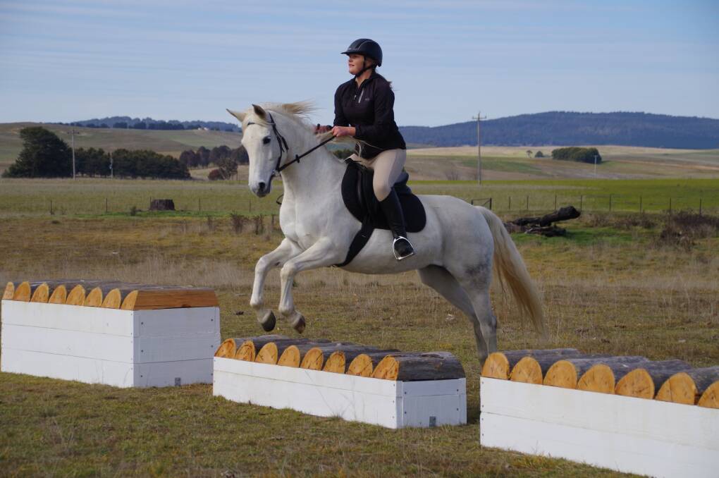 Delegate Pony Club rider Jasmine Butterworth takes her mount Zena over some of the new jumps built during recent club working bees.