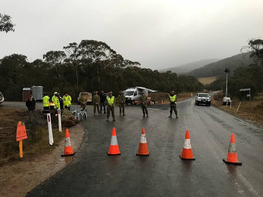 Today the border location closure at the same location near Delegate manned by NSW Police and Australian Defence personnel during the COVID-19 pandemic.