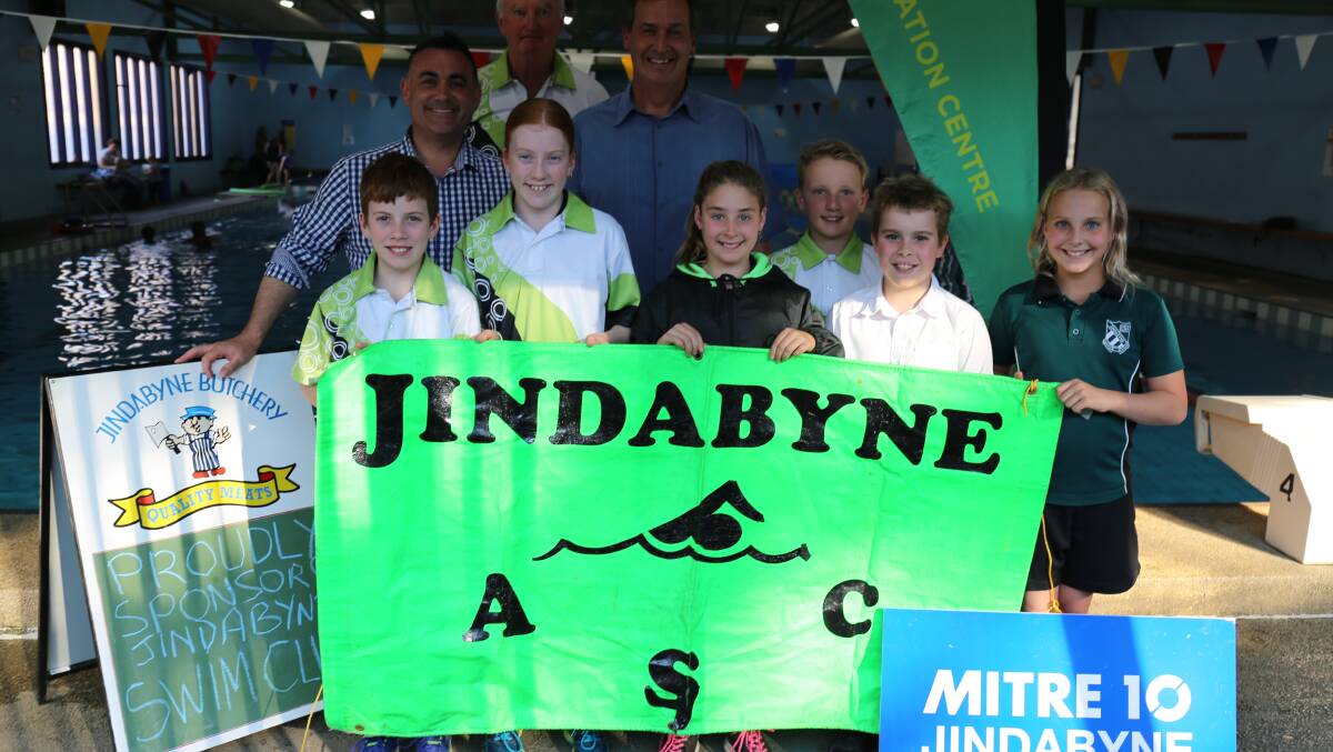  SPORTS GRANT: Jindabyne Amateur Swimming Club members with John Barilaro MP..