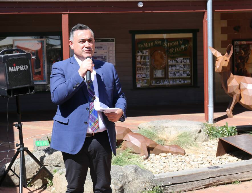 Member for Monaro John Barilaro at the announcement that the NSW Government would investigate a Snowy Mountains Special Activation Precinct.