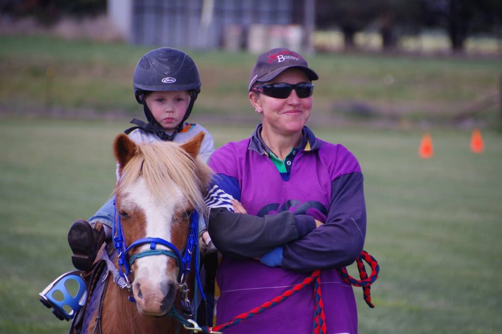 Anita Walder and Darby were practising being led at the last Delegate Pony Club rally. This weekend the club is holding a working bee before the big gymkhana.