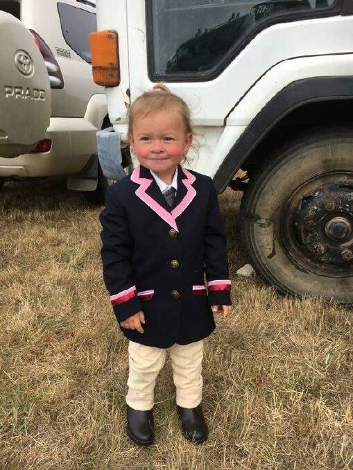 Looking very smart in her riding attire was Delegate Pony Club member little Myah Voveris at the Nimmitabel Show.