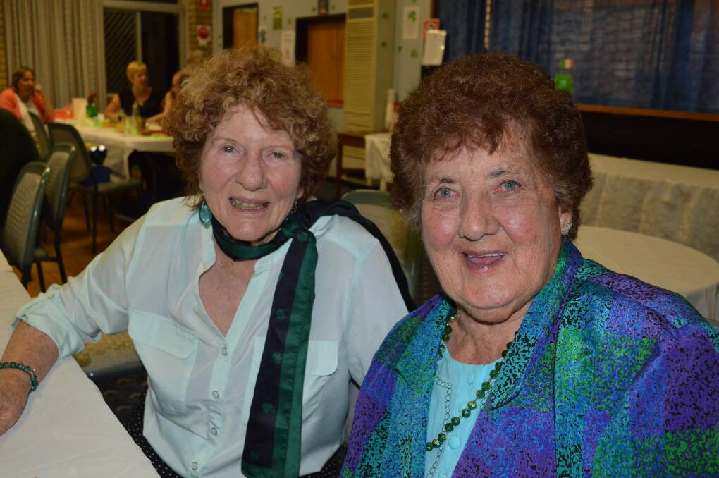 Jane Sellers and Audrey Armstrong at Delegate Country Club celebrating St. Patrick's Day.