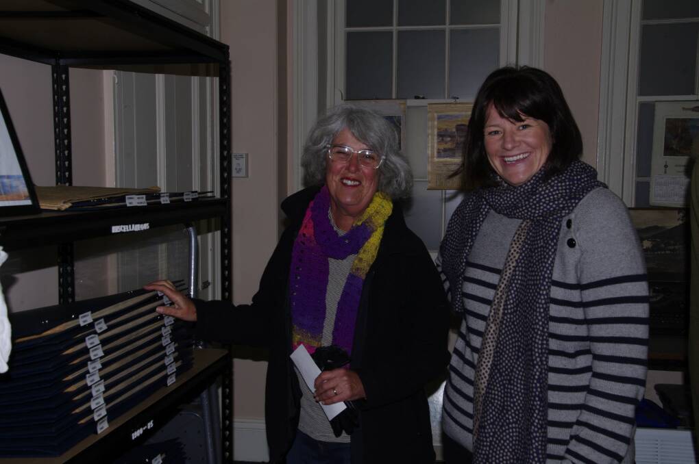 HISTORY TOUR: Anne Roberts and Gillian Forrester took full advantage of the Bombala & District Historical Society's open day on Saturday.