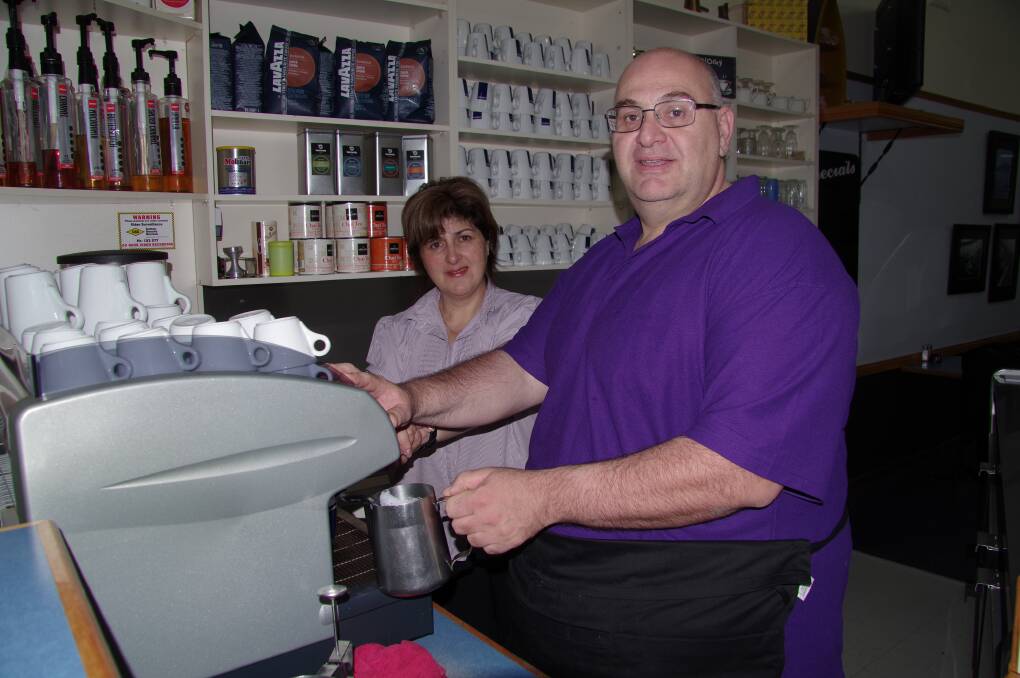 COMMUNITY HUB: Proprietors of Cosmo Cafe Dina and Arthur Dracopoulos serving the hub of the Bombala community.