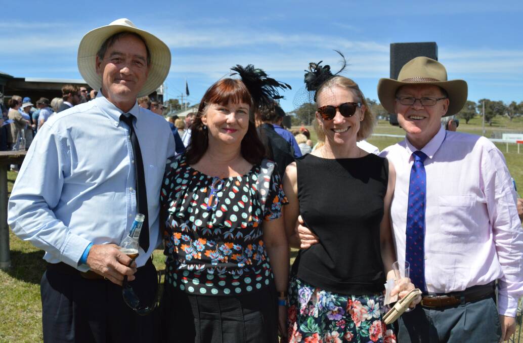 Kris and Simone Vandenberg with Pip and Dermot Ryan of Balgownie Homestead having a fun at the races.